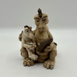 Vintage Krystonia Panton Flayla & Jumbly Dragon Signed Figurine Art Sculpture
